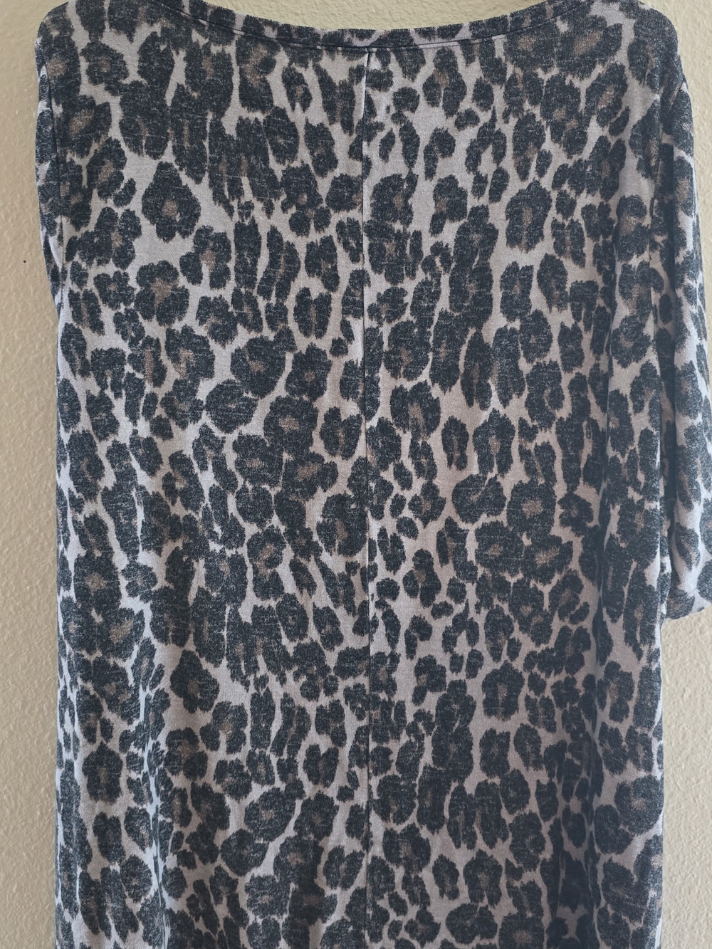 Lane Bryant Gray and Black Leopard Print Maxi Top